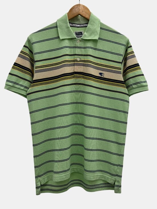 Other - Mint Green Multi-Stripe Cotton Polo Shirt